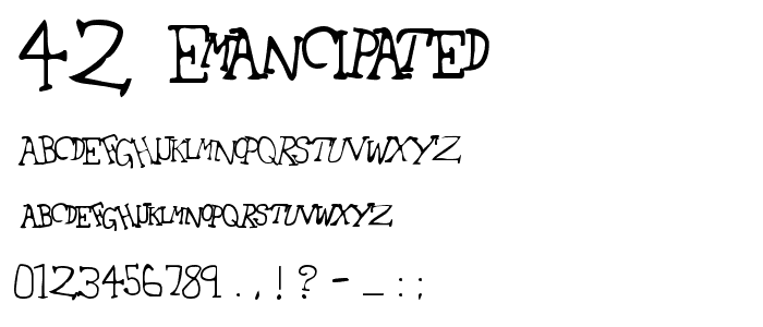 42 Emancipated font
